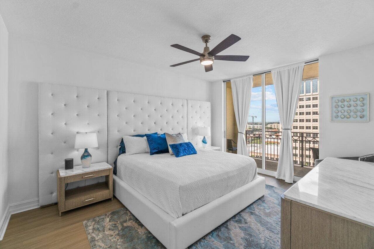 550 Okeechobee Boulevard, #1508, West Palm Beach, FL 33401 Fully Furnished Primary Bedroom