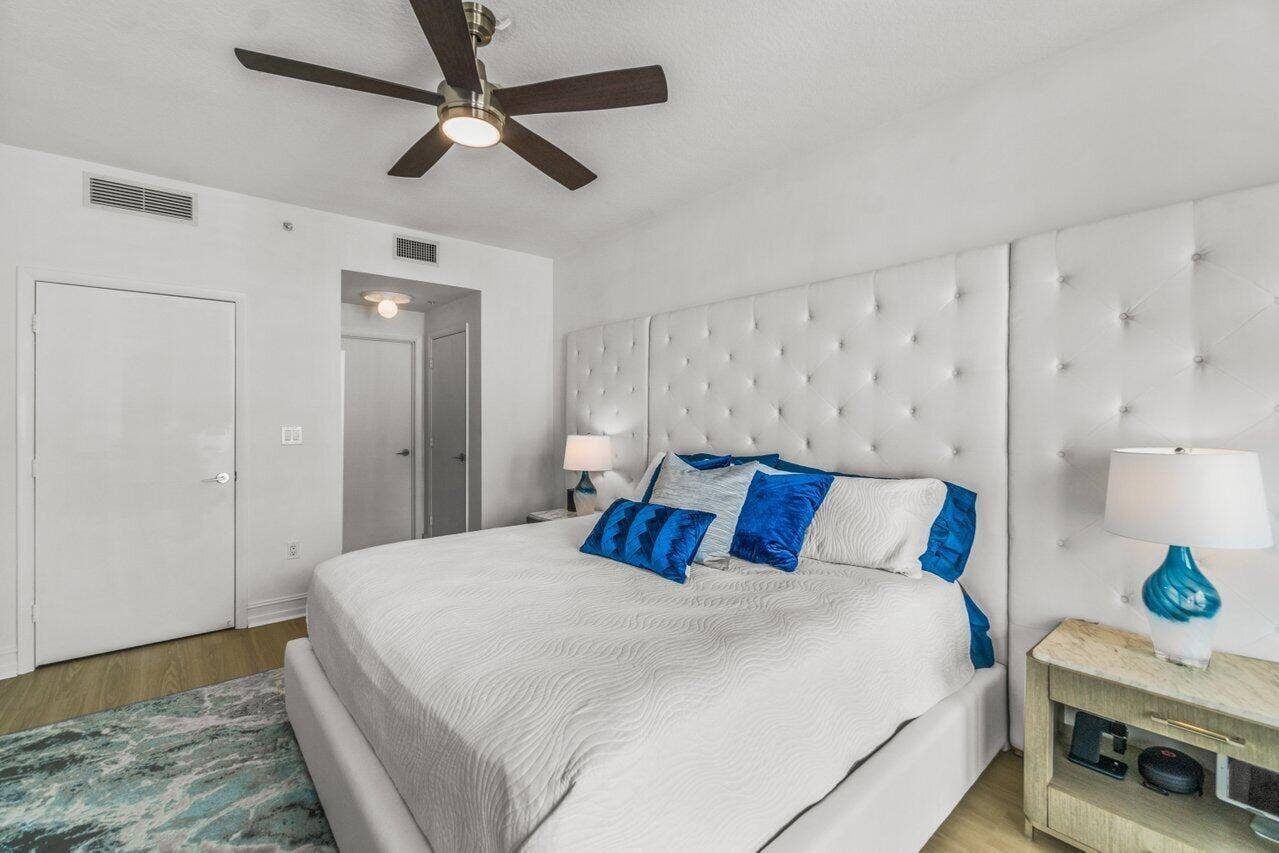 550 Okeechobee Boulevard, #1508, West Palm Beach, FL 33401 Fully Furnished Primary Bedroom