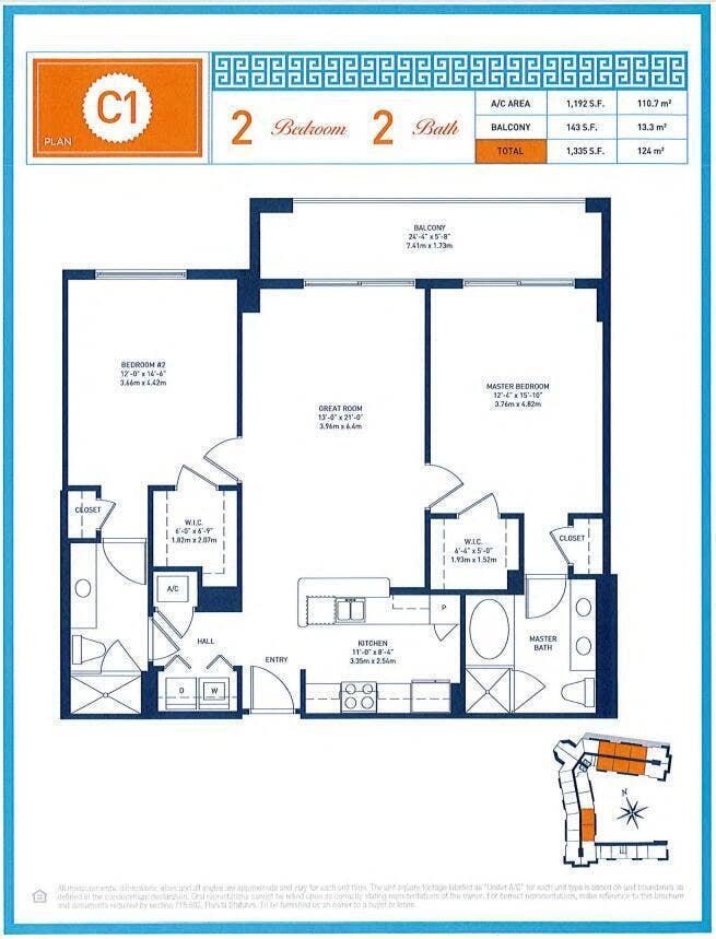 550 Okeechobee Boulevard, #1508, West Palm Beach, FL 33401 Builder Floor Plan_CPST #1508