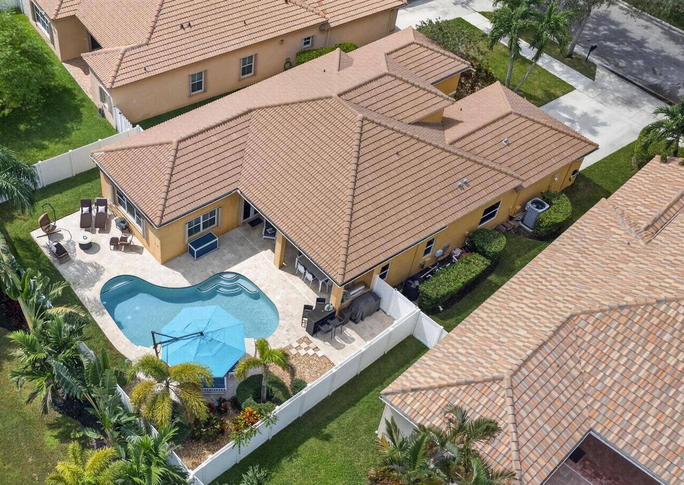 Fully fenced backyard, secure and private.