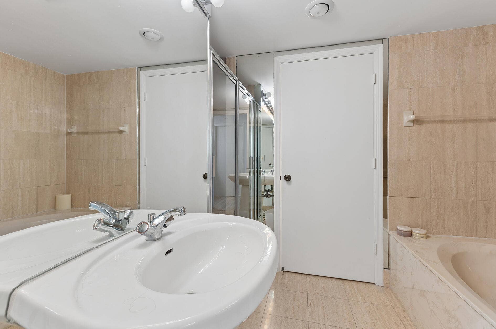 Master bathroom with tub