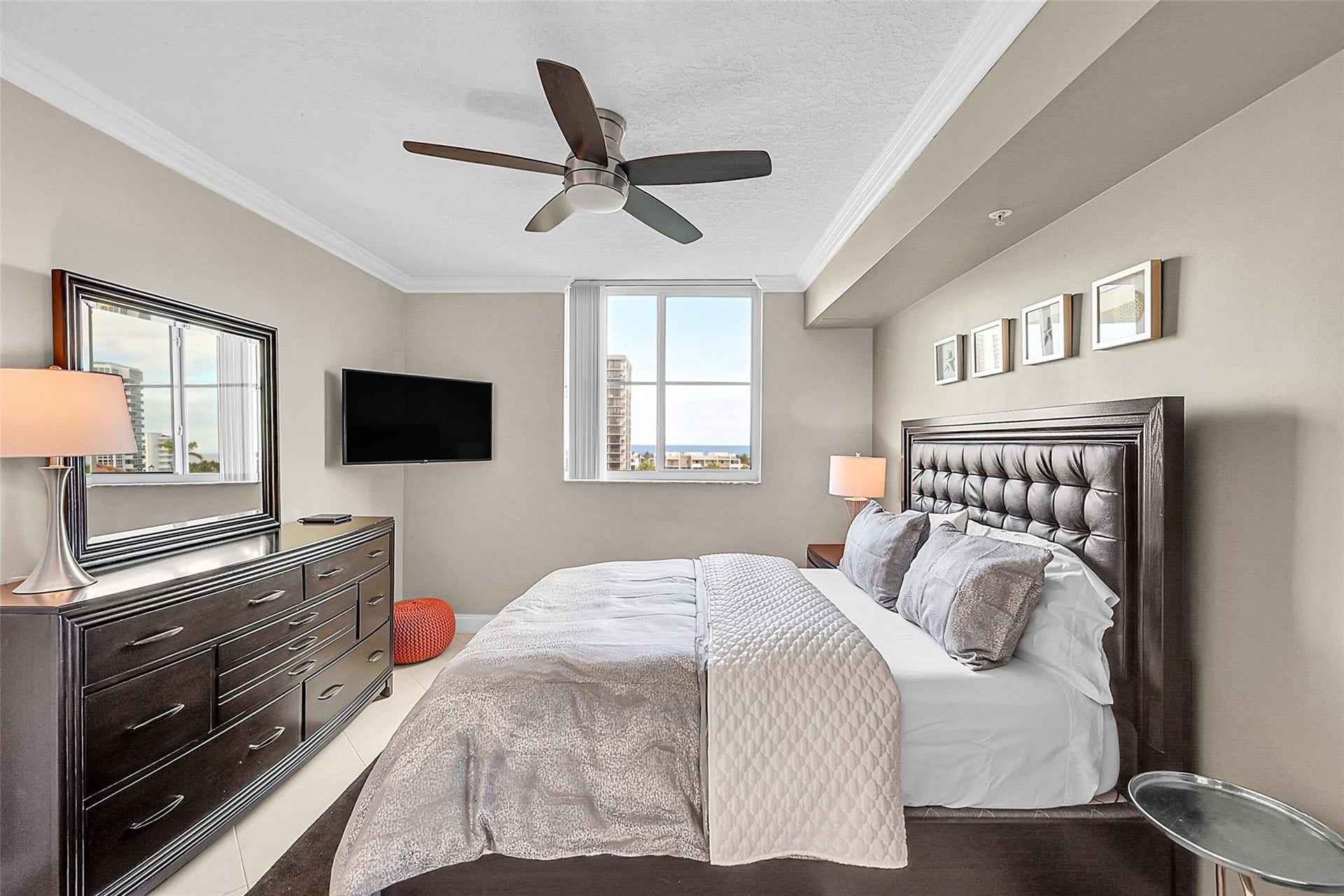 3020 NE 32ND Avenue, #805, Fort Lauderdale, FL 33308 Wake up to breathtaking Atlantic Ocean views from the comfort of this spacious and inviting bedroom.