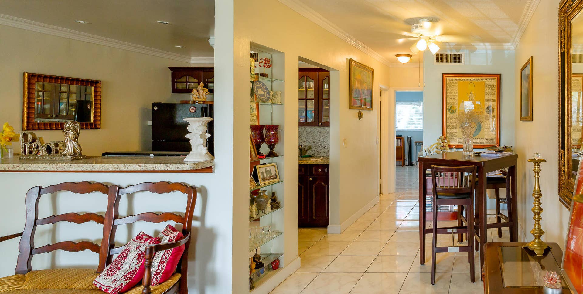 630 Layne Boulevard, #208, Hallandale Beach, Hallandale Beach, FL 33009 Tile flooring, recessed lighting, and crown molding throughout