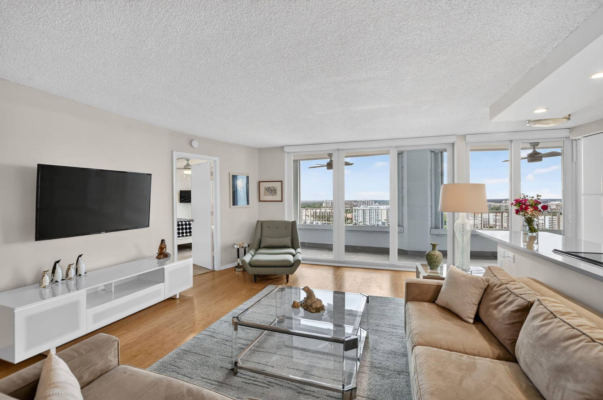 550 S Ocean Boulevard, #2209, Boca Raton, FL 33432 Living Room View Facing Balcony