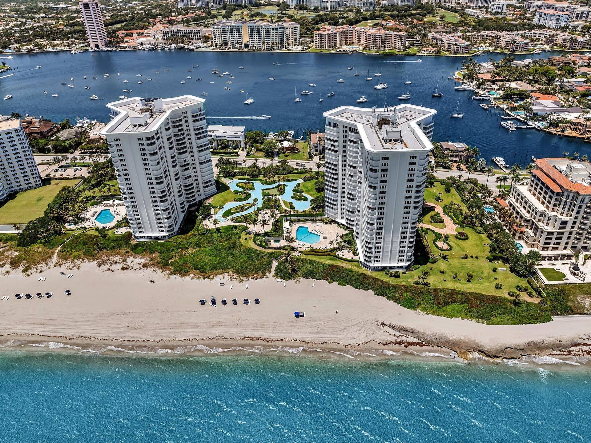 550 S Ocean Boulevard, #2209, Boca Raton, FL 33432 Aerial Ocean to ICW