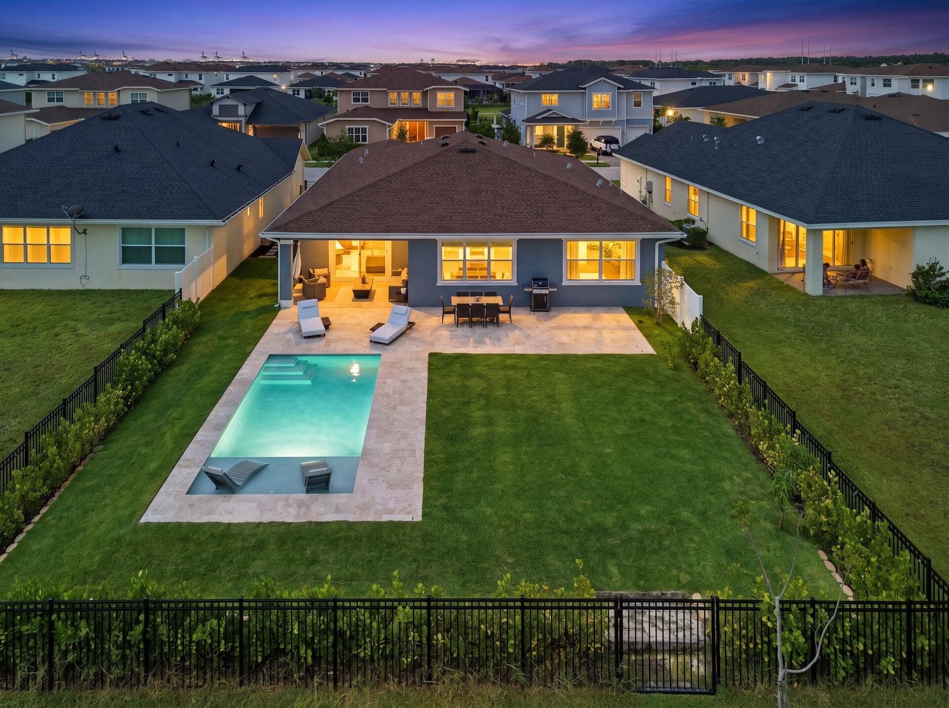 Rear Exterior Pool Twilight