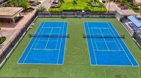 TENNIS AND PICKBALL COURTS