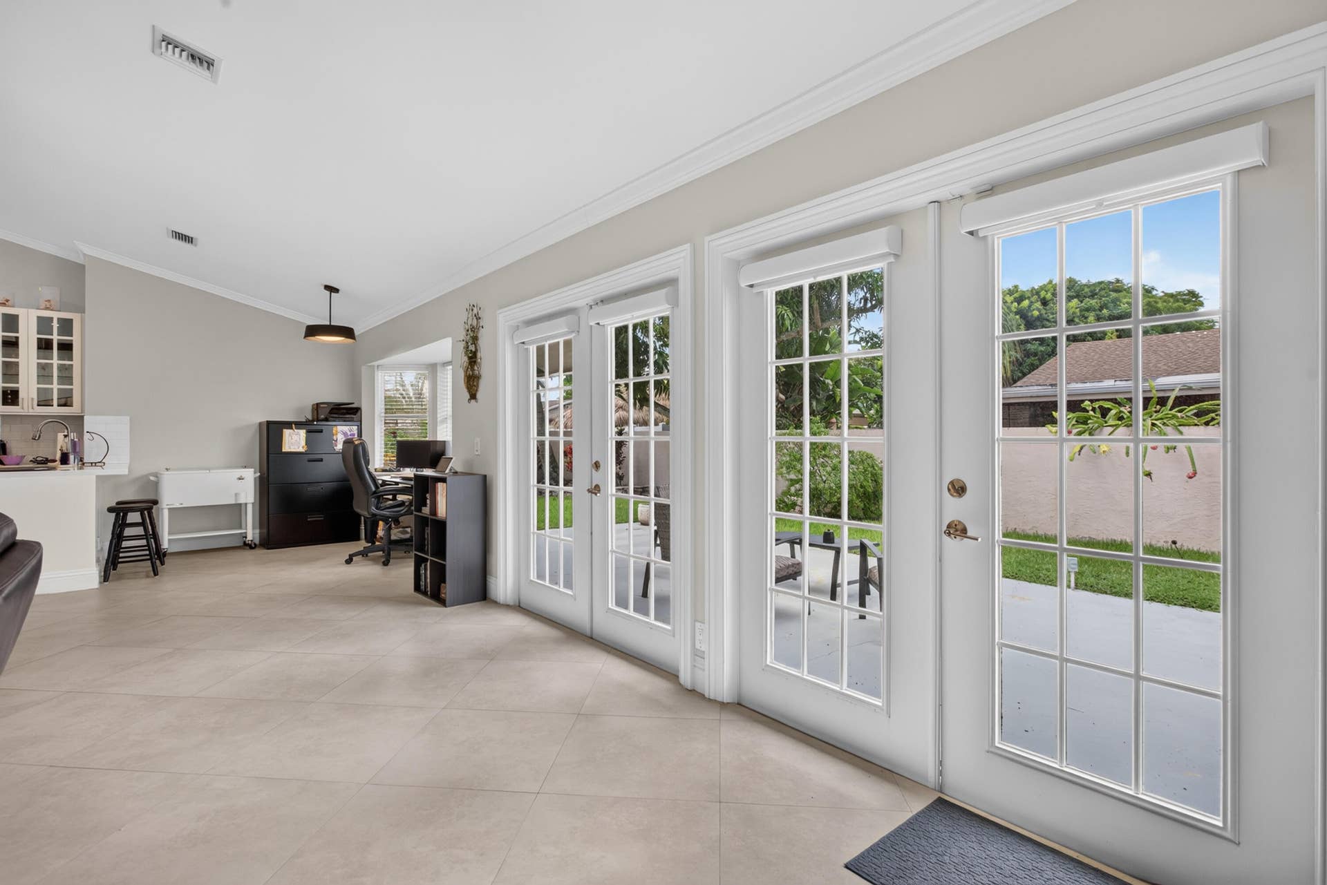 living room/backyard