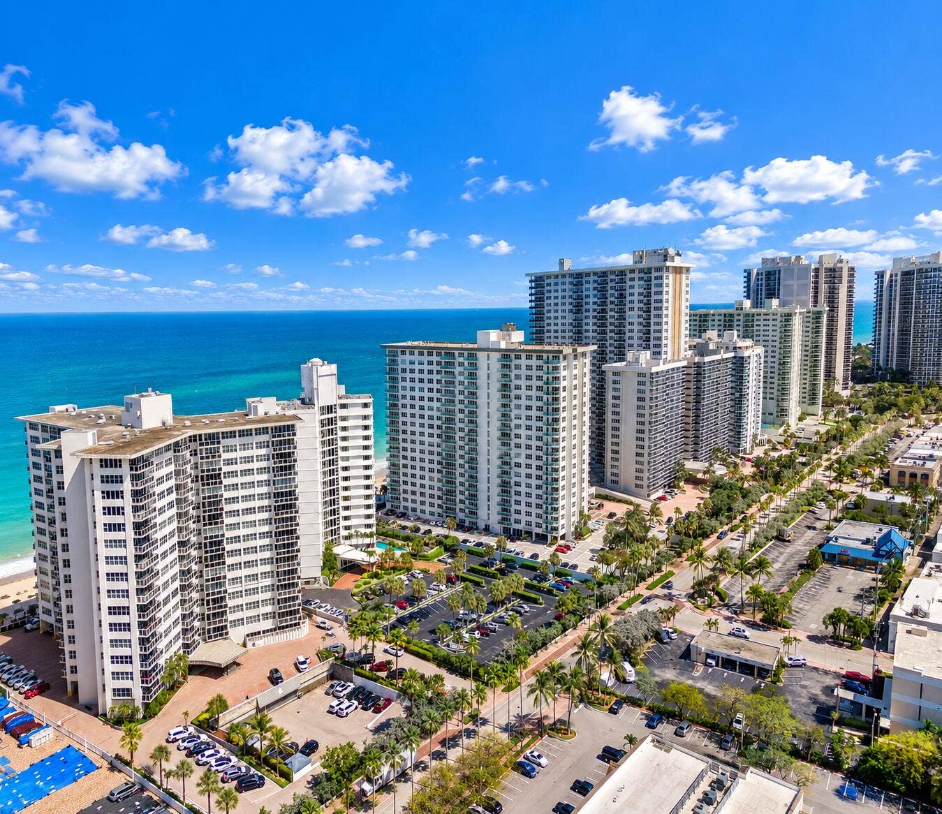 Aerial Coastal Condo Skyline