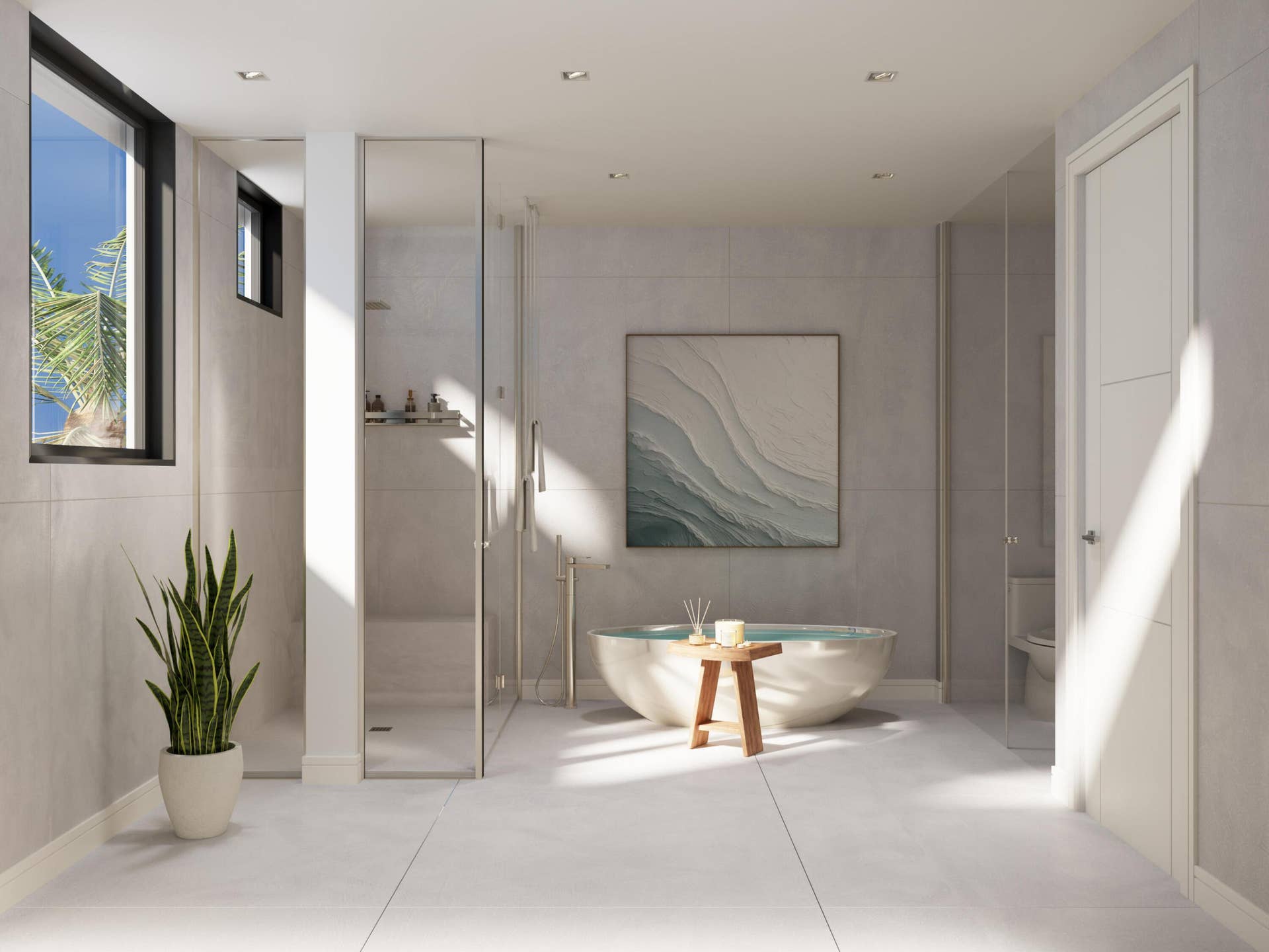 140 SE 5th Avenue, #5, Delray Beach, FL 33483 En-Suite primary Bath in Sandy Beach Color Pallet