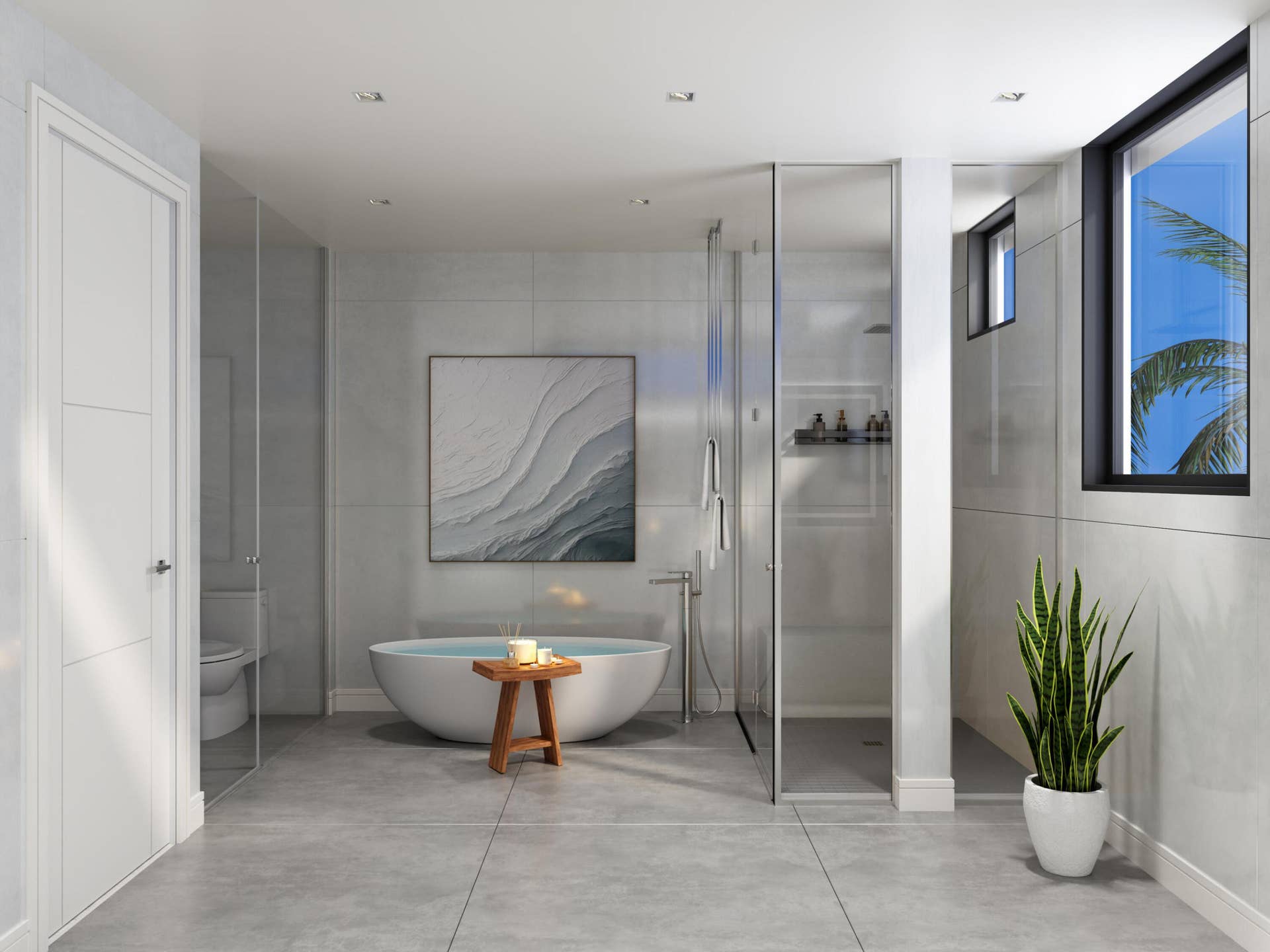 140 SE 5th Avenue, #5, Delray Beach, FL 33483 Alternate view of Primary Bath in Zen Stone Color Pallet