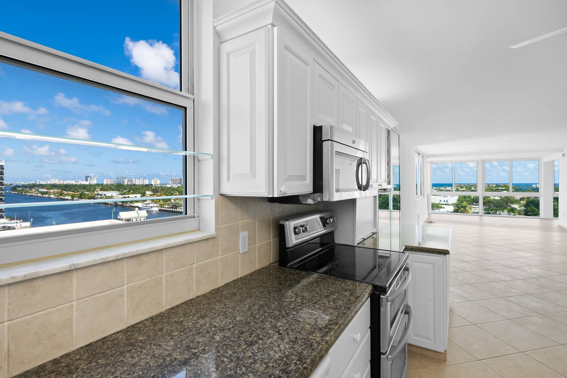 intracoastal view from the kitchen sink.