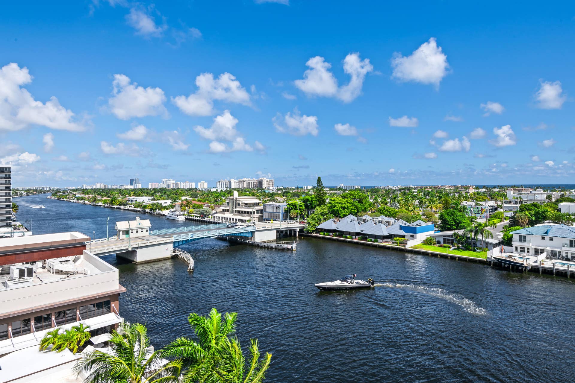 actual corner window view of the bridge into Lauderdale By The Sea.