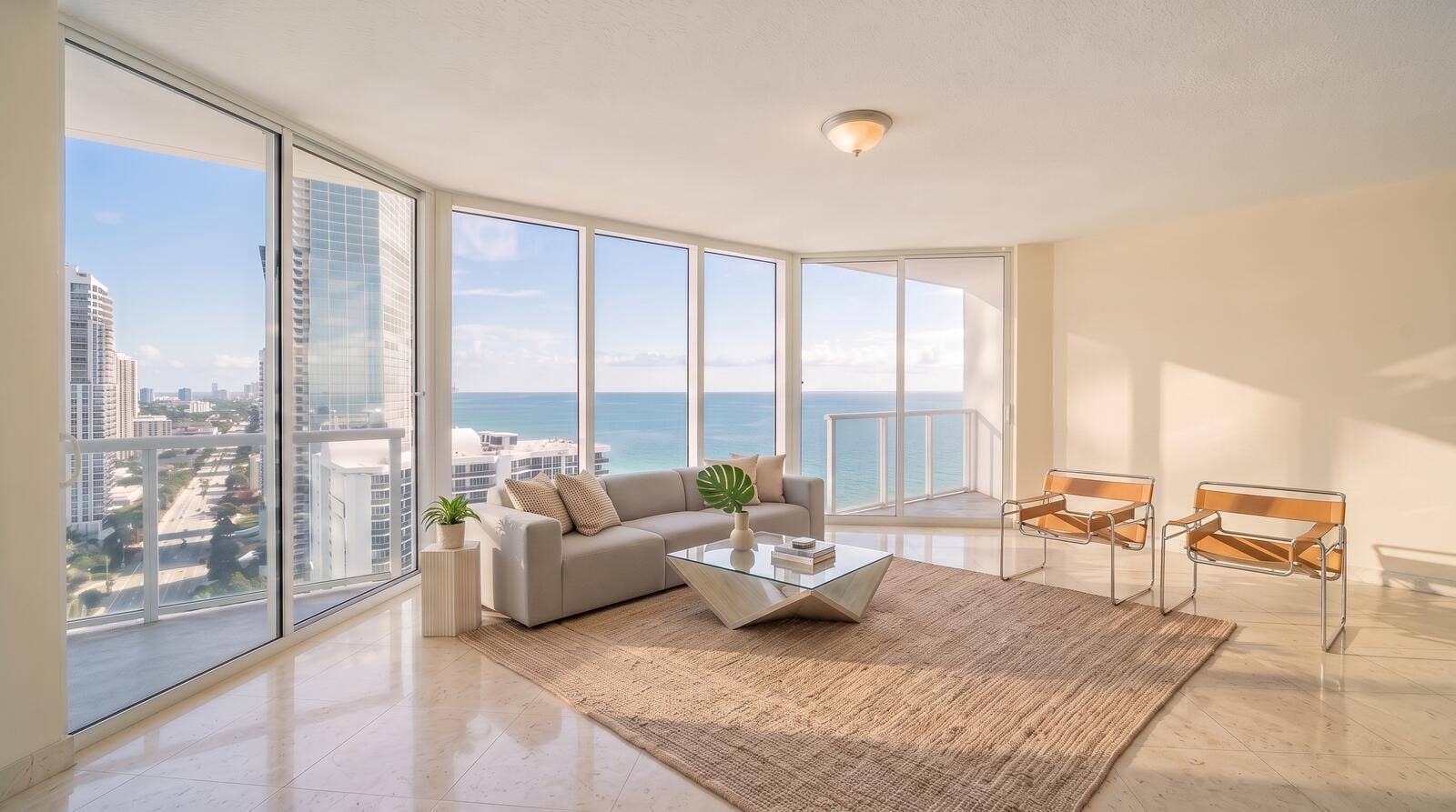 16699 COLLINS Avenue, #3407, Sunny Isles Beach, Sunny Isles Beach, FL 33160 Livingroom Staged