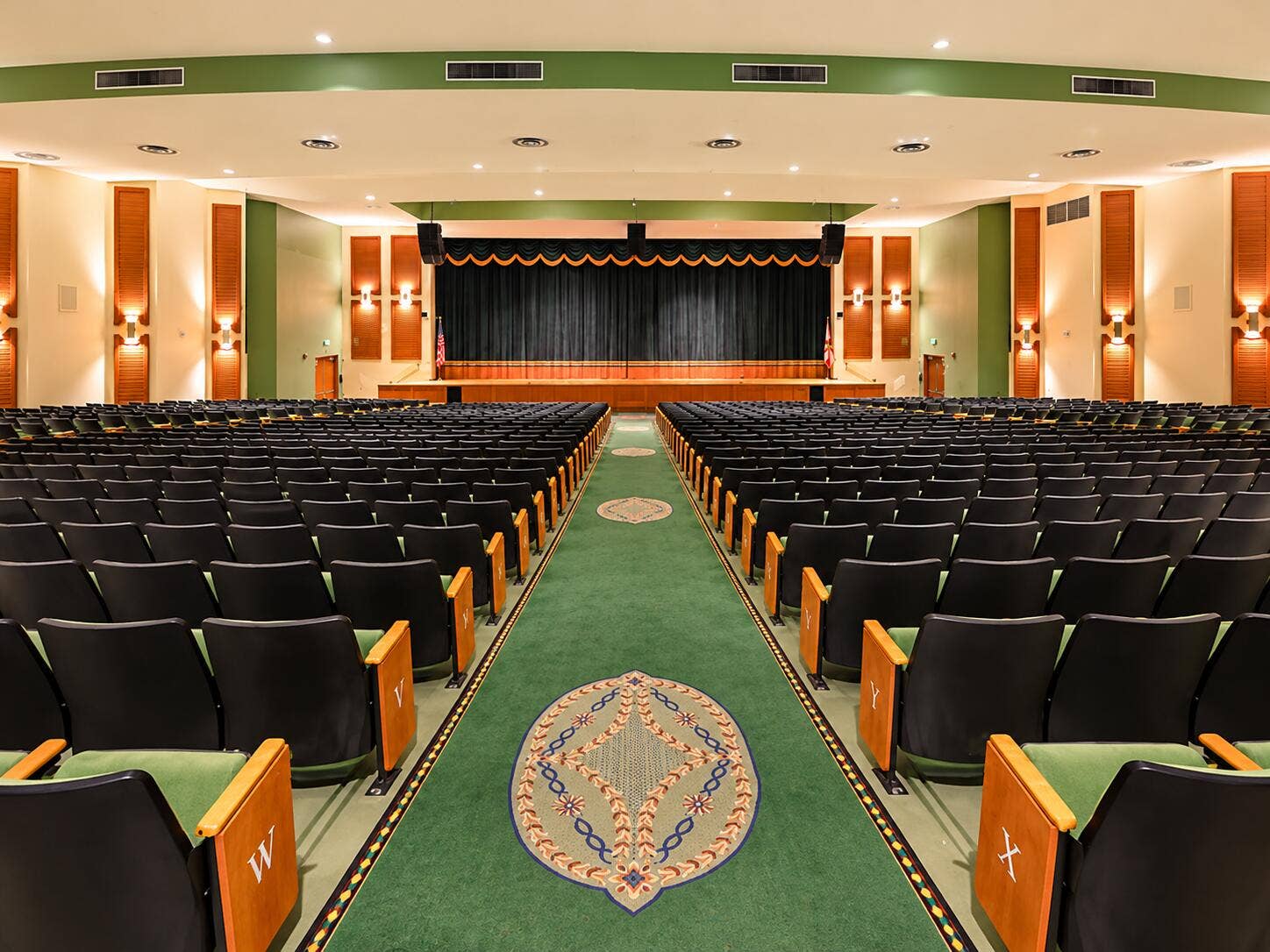 Symmetrical Theater Aisle to the Stage