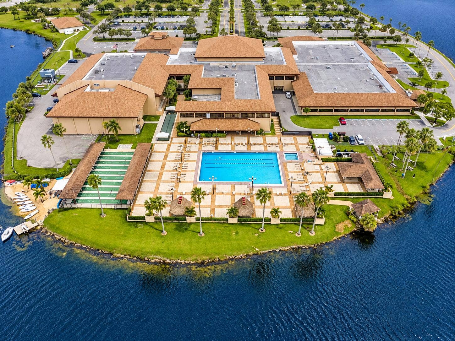 Aerial Lakeside Resort Complex
