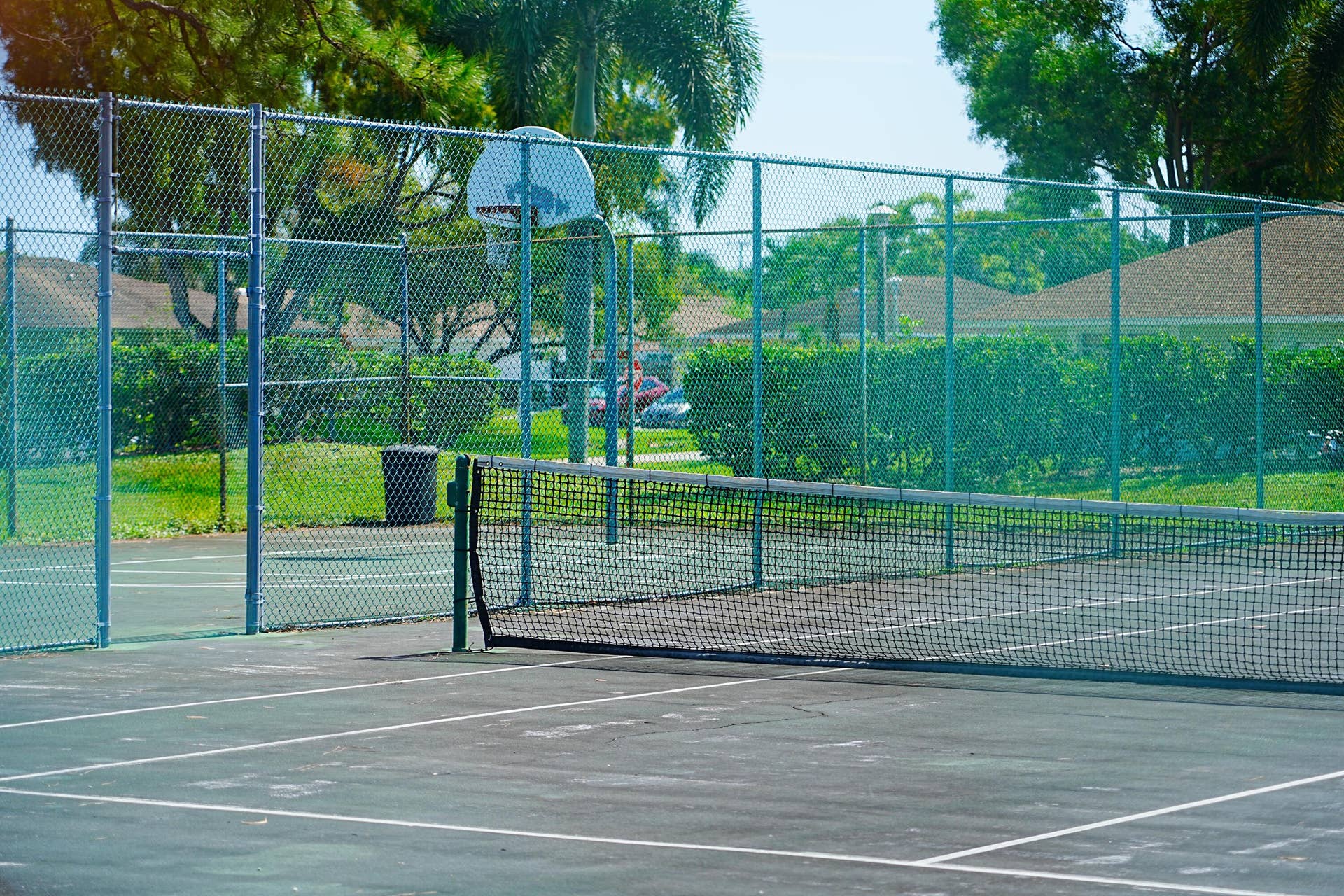 Tennis and basketball courts