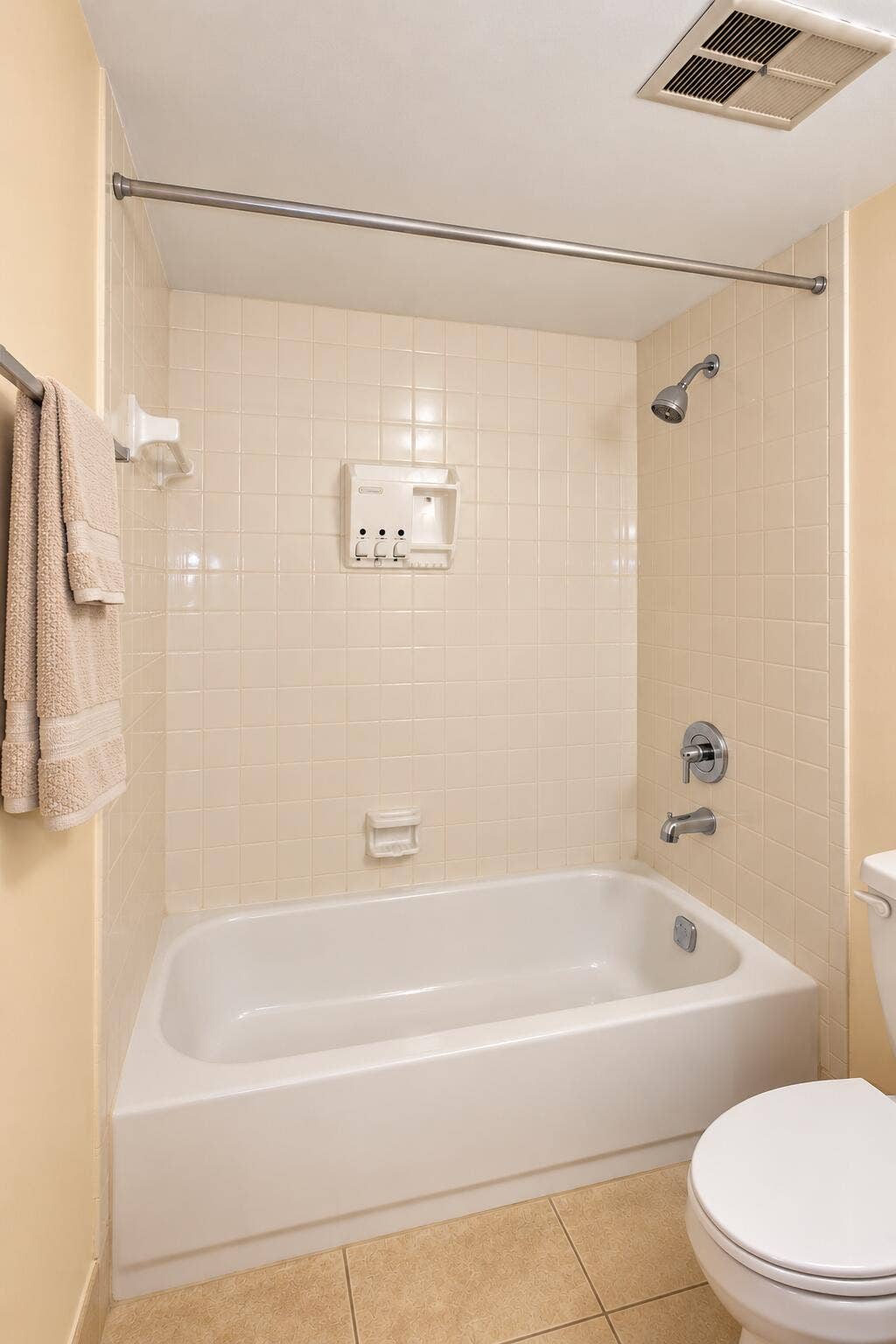 Clean Spa-Like Bathroom with Tiled Tubal