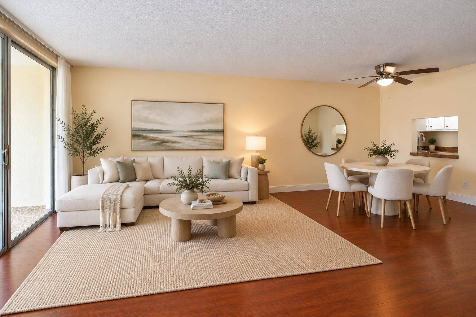 Cozy Neutral Open-Plan Living Room