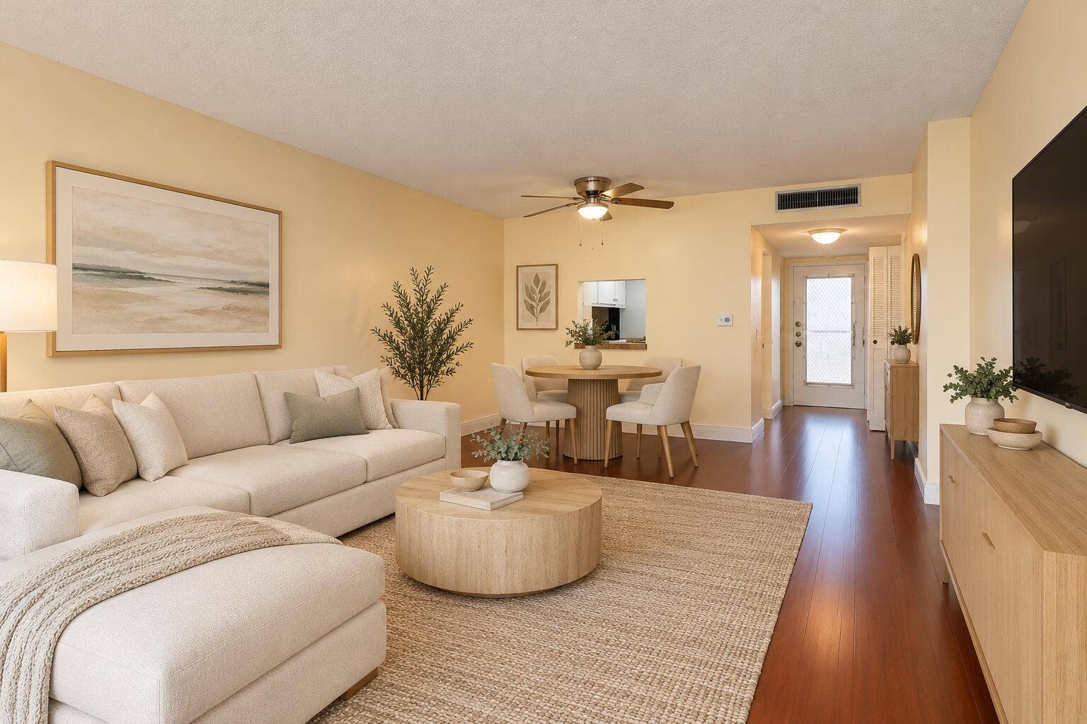 Warm Neutral Coastal Living Space