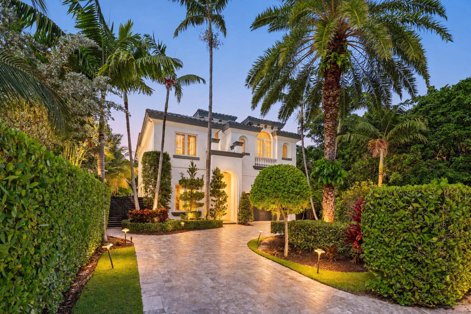 755 W Fern Drive, Boca Raton, FL 33432 Bright early twilight home exterior-1