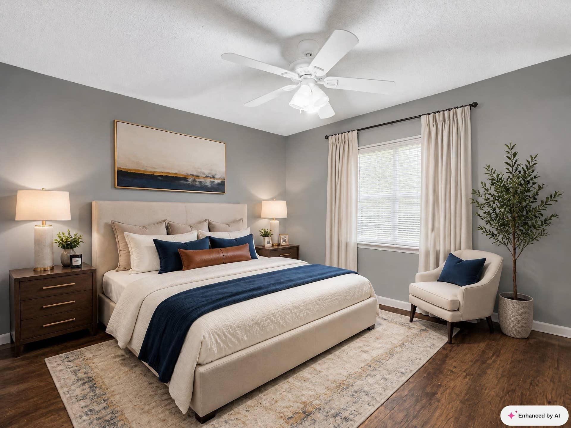 Primary Bedroom Staged