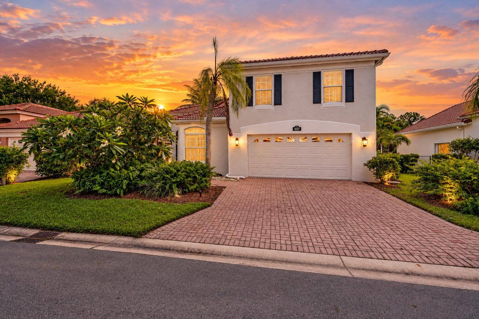 5137 Elpine Way, Riviera Beach, FL 33418 Mediterranean Home at Sunset