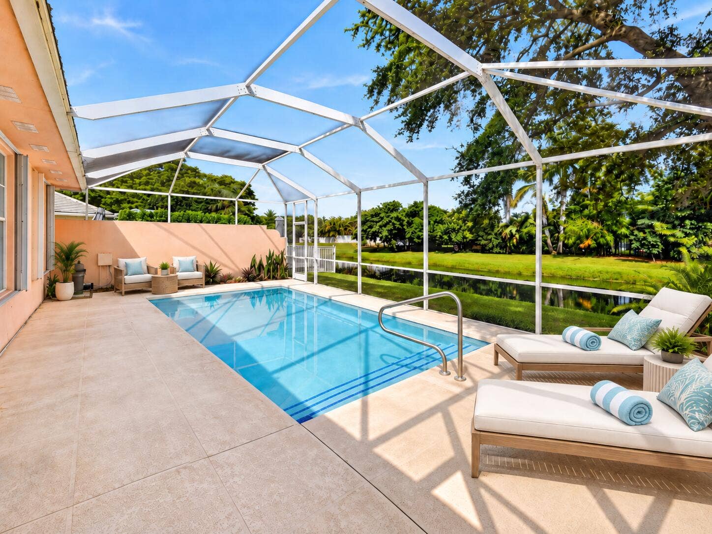 1081 Bedford Avenue, Palm Beach Gardens, FL 33403 Virtually Staged pool area
