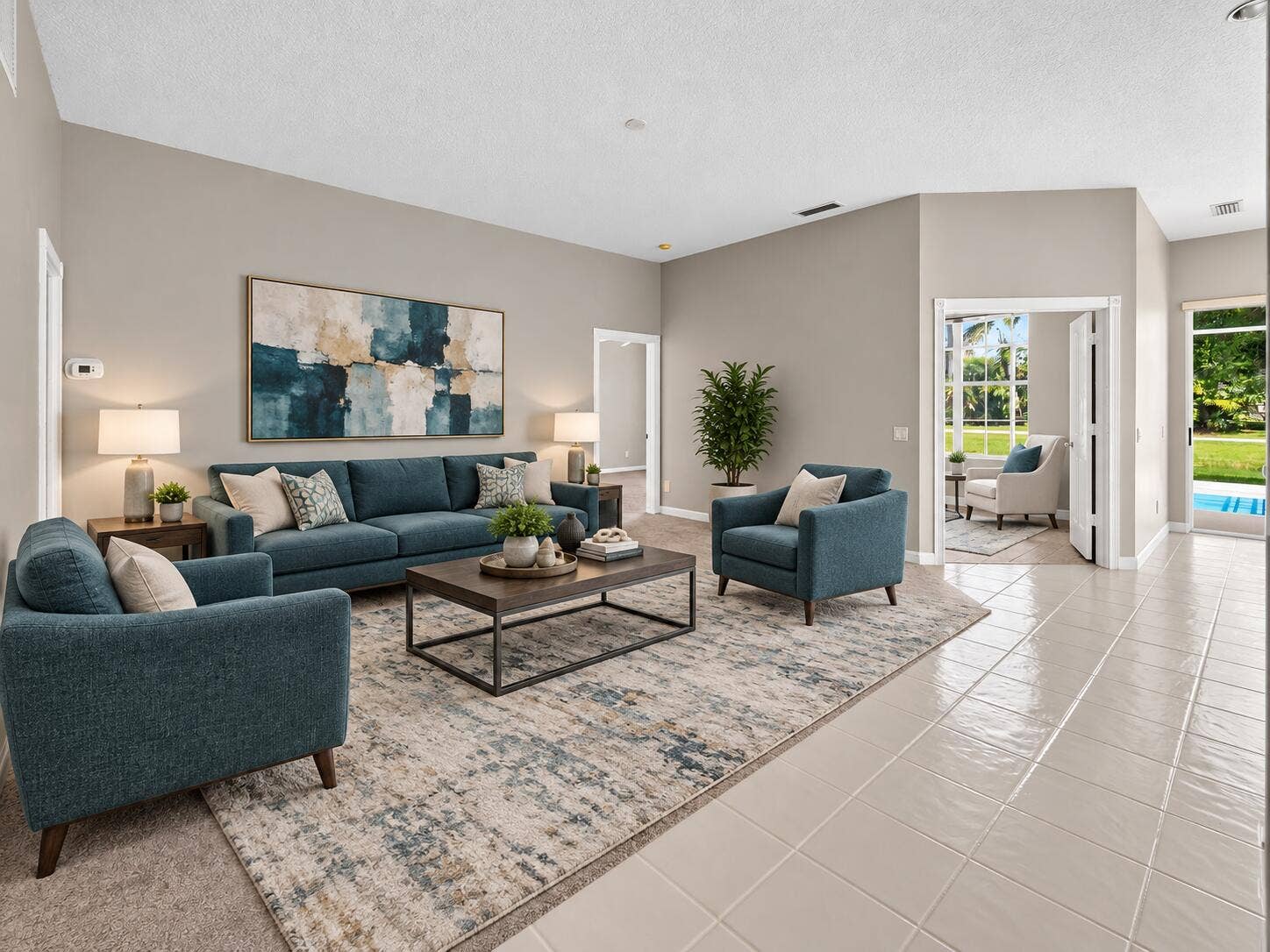 1081 Bedford Avenue, Palm Beach Gardens, FL 33403 Staged Living Room