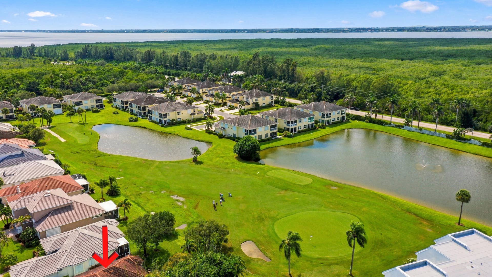 91 Southpointe Drive, Fort Pierce, FL 34949 Aerial view looking back.