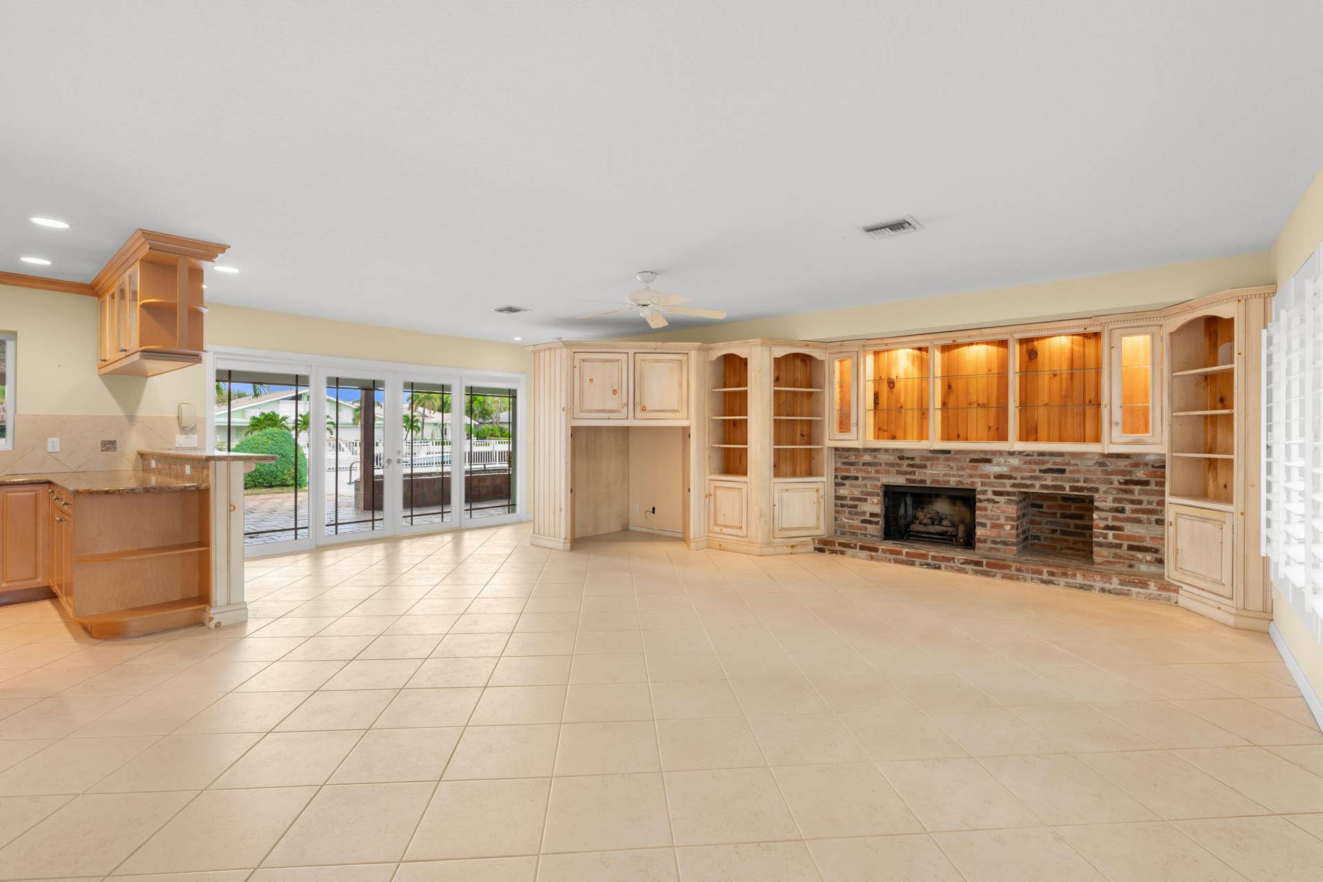 2651 NE 43RD Street, Lighthouse Point, FL 33064 Family Room with Fireplace