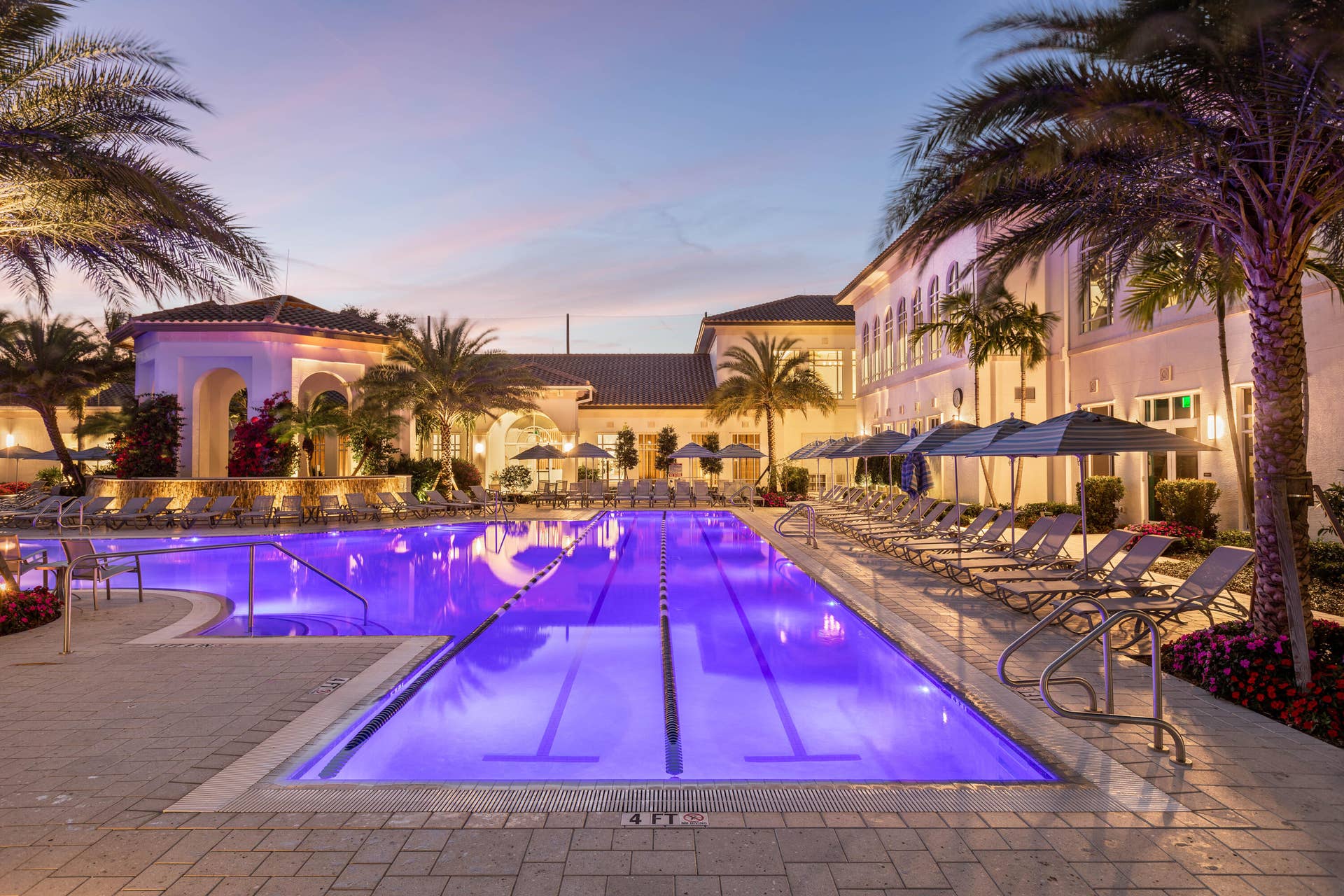 16137 Villa Vizcaya Place, Delray Beach, FL 33446 Lifestyle complex pool twilight - Copy