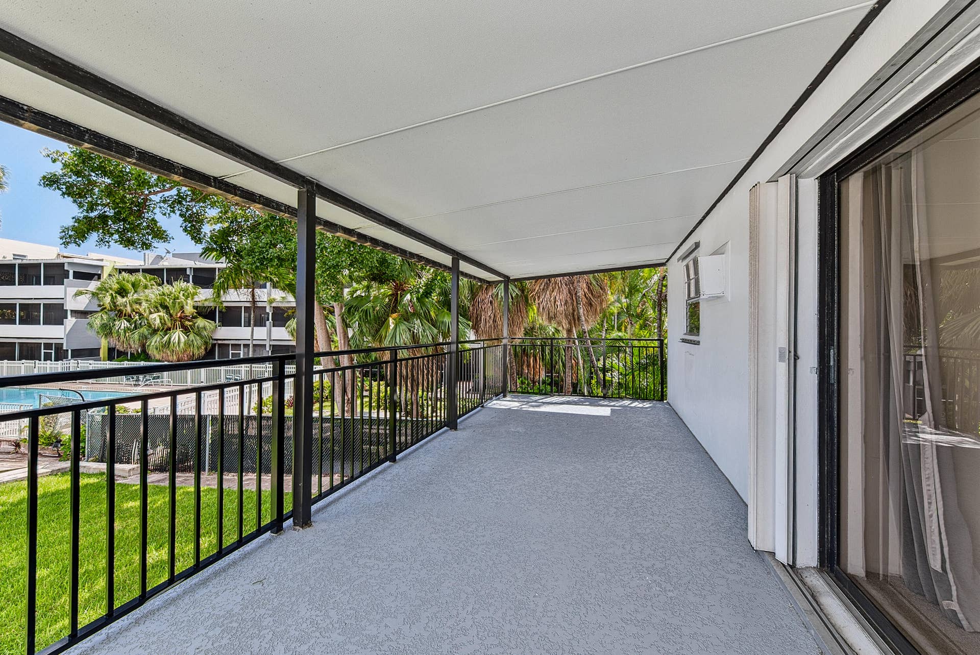 1430 Cordova Road, #24D, Fort Lauderdale, FL 33316 View of the screened porch facing east down the canal