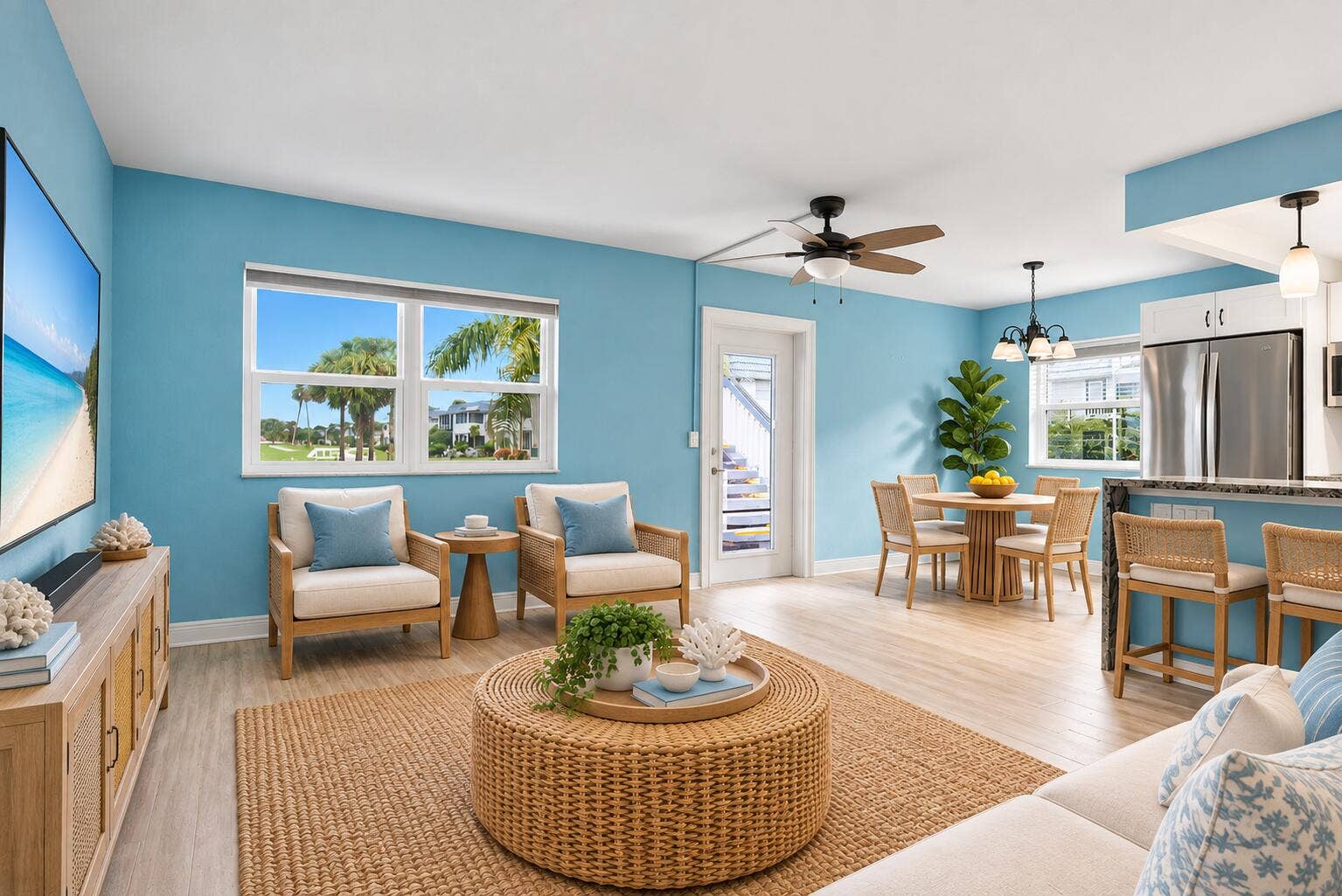 220 Tuscany D, Delray Beach, FL 33446 STAGED living room with golf views