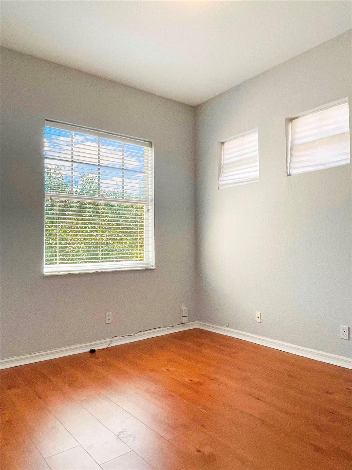 5780 NW 120TH Avenue, Coral Springs, Coral Springs, FL 33076 Neutral-toned walls featuring wood-finish flooring, a large dual-pane window, and two elevated transom windows