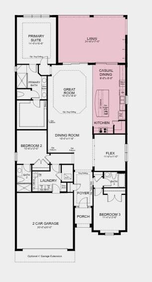 13514 SW Mazzano Street, Port St Lucie, FL 34987 Floor Plan - Additional Highlights Include: 10' ceilings, tray ceiling package, 8' interior doors, and outdoor kitchen rough-in