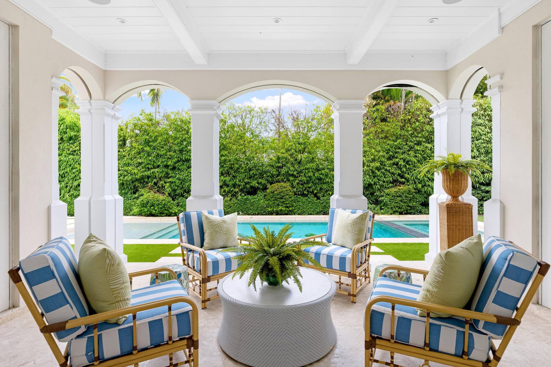 253 Jamaica Lane, Palm Beach, FL 33480 Loggia to Pool