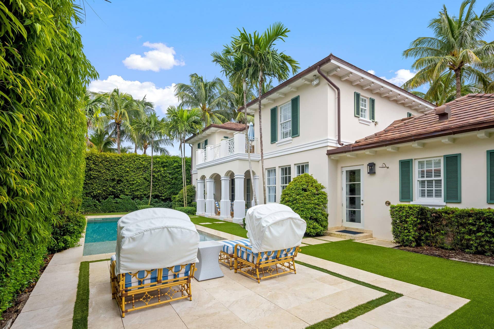 253 Jamaica Lane, Palm Beach, FL 33480 Back of House to Pool