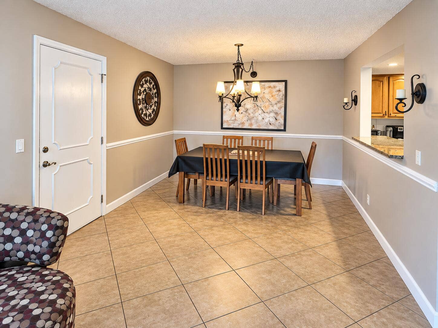 22765 SW 66TH Avenue, #104, Boca Raton, Boca Raton, FL 33428 Warm Neutral Dining Room with Chandelier