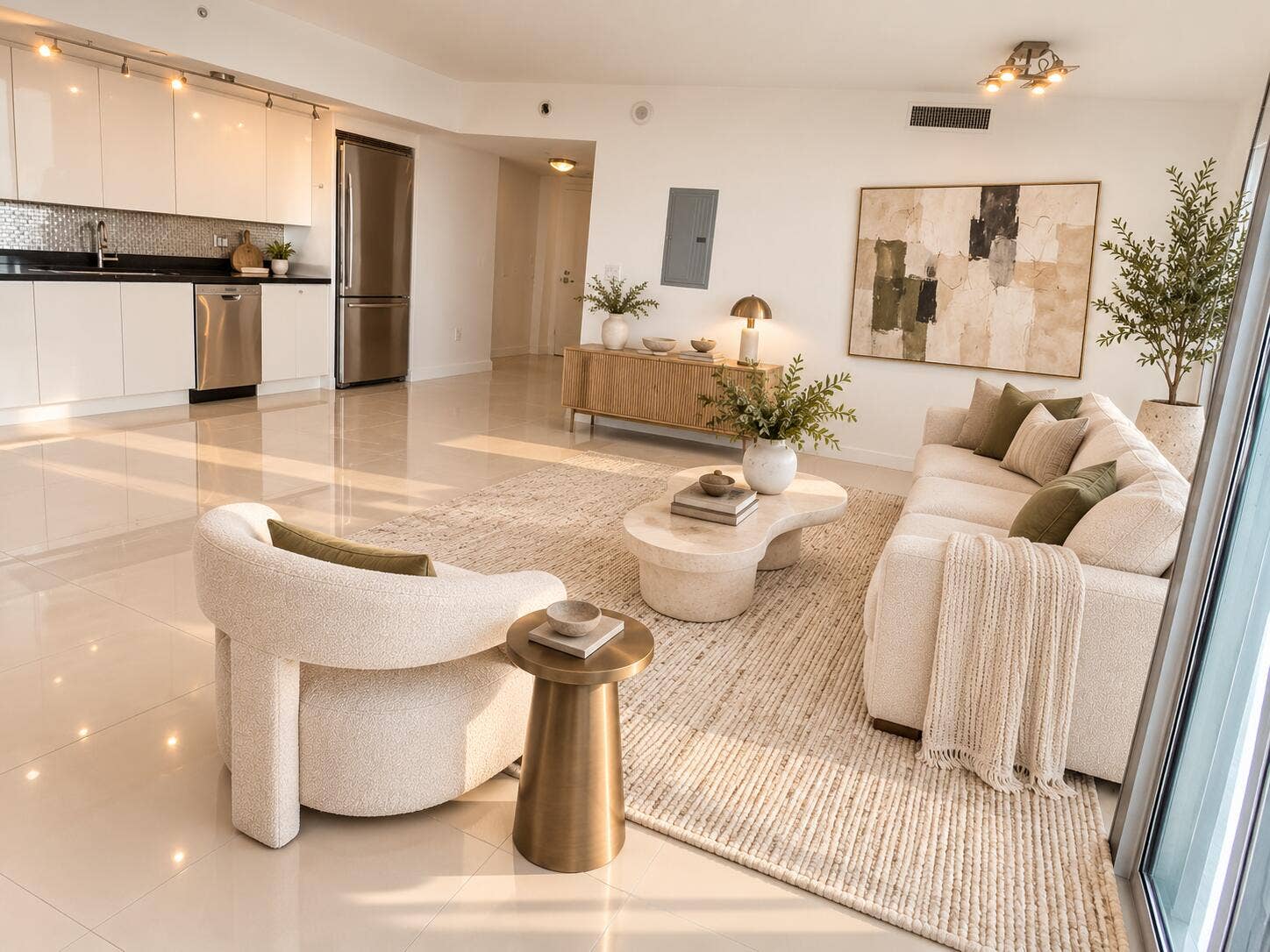 92 SW 3rd Street, #4006, Miami, Miami, FL 33130 Living room - digitally staged