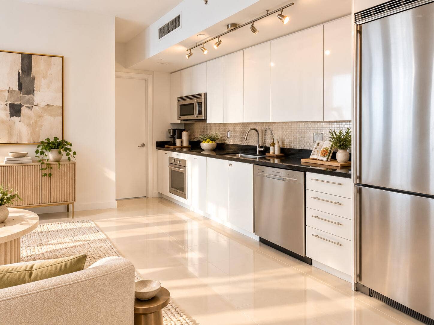 92 SW 3rd Street, #4006, Miami, Miami, FL 33130 Kitchen - digitally staged