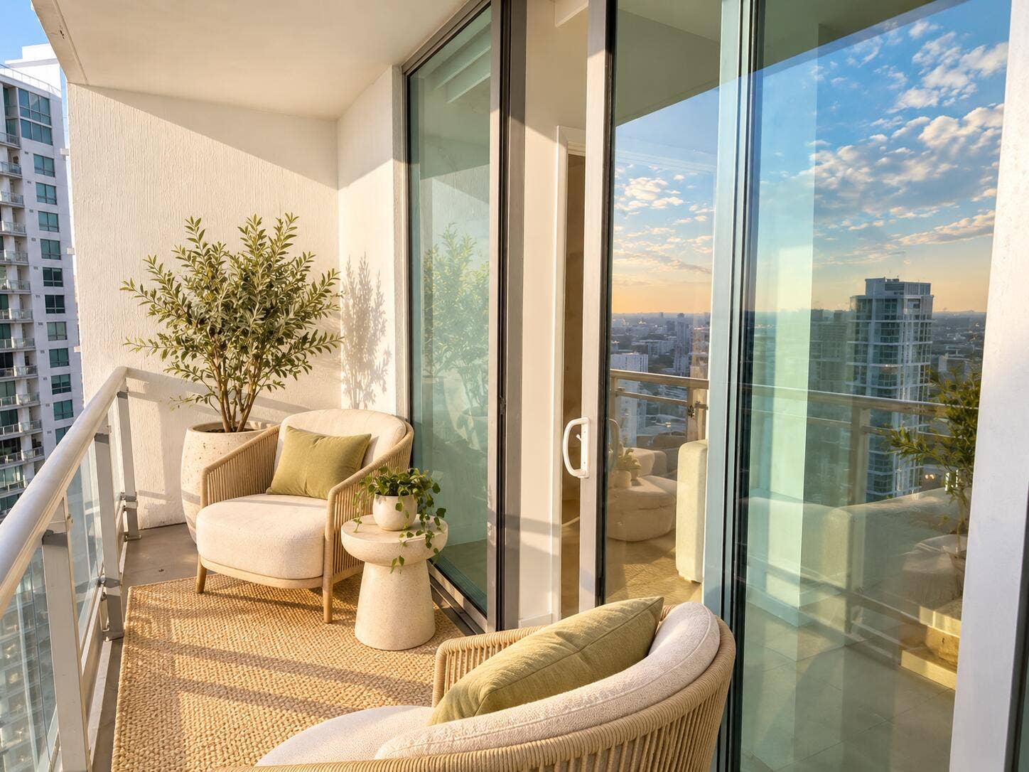 92 SW 3rd Street, #4006, Miami, Miami, FL 33130 Balcony- digitally staged