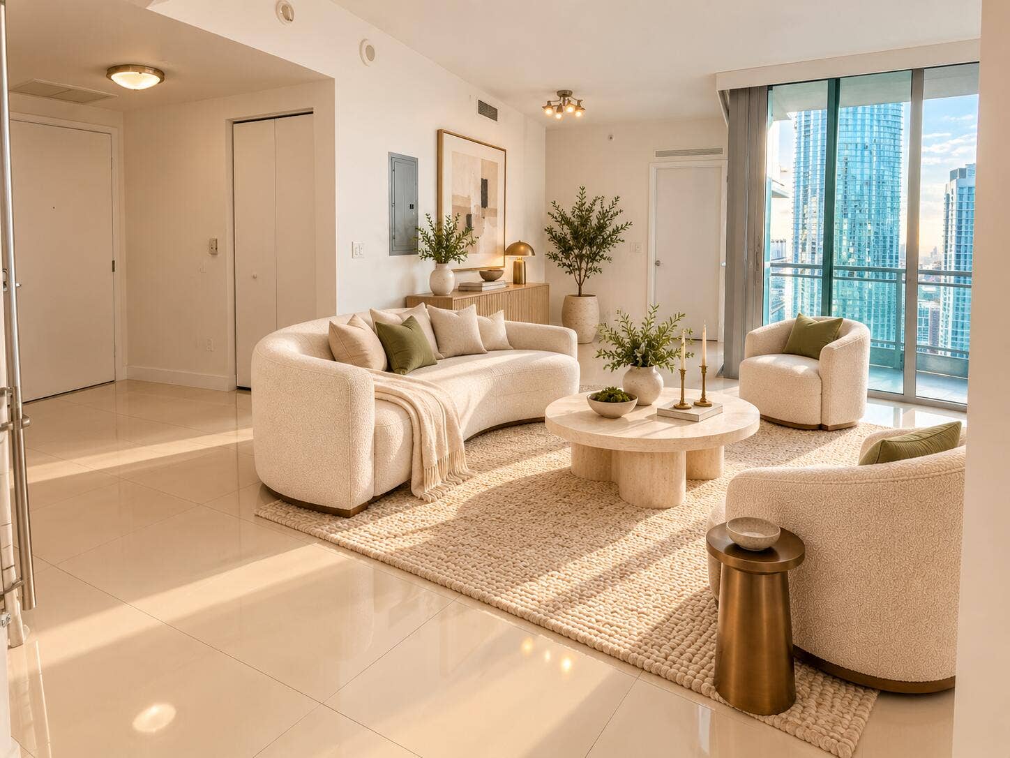 92 SW 3rd Street, #4006, Miami, Miami, FL 33130 Living room - digitally staged