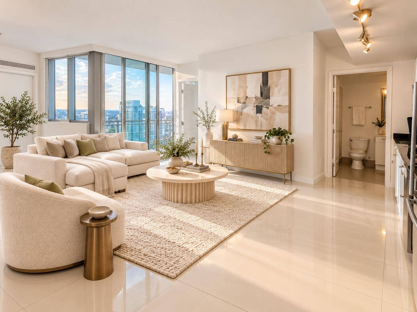 92 SW 3rd Street, #4006, Miami, Miami, FL 33130 Living room - digitally staged