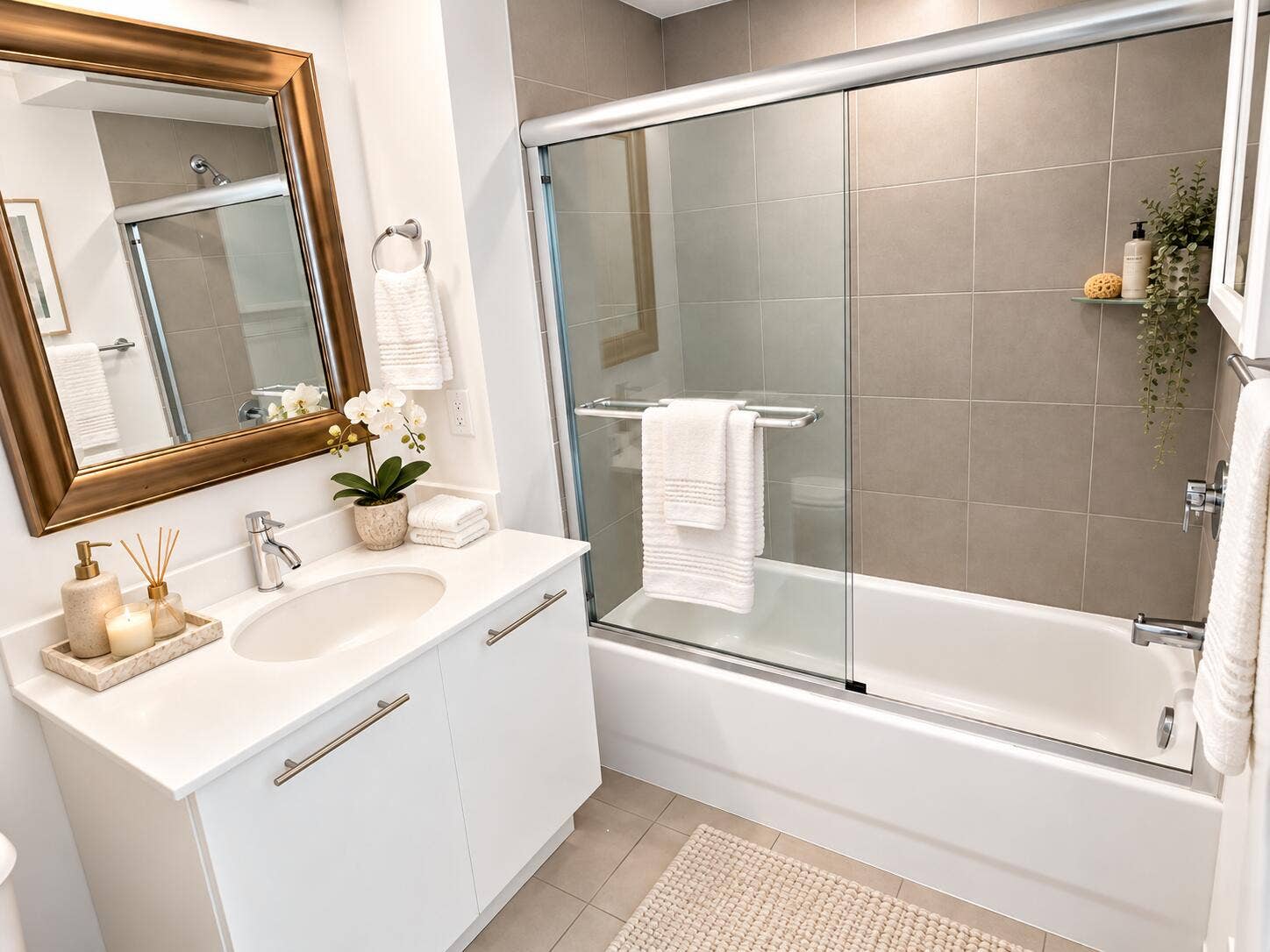 92 SW 3rd Street, #4006, Miami, Miami, FL 33130 Bathroom - digitally staged