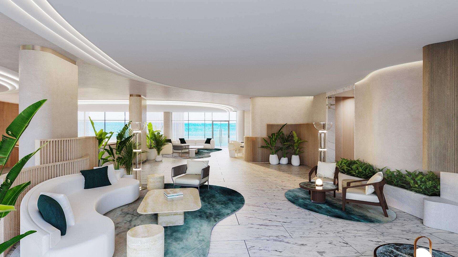 Find Casamar's sanctuary: Their thoughtfully designed lobby, featuring natural elements and contemporary touches, is the ideal place to unwind and recharge.