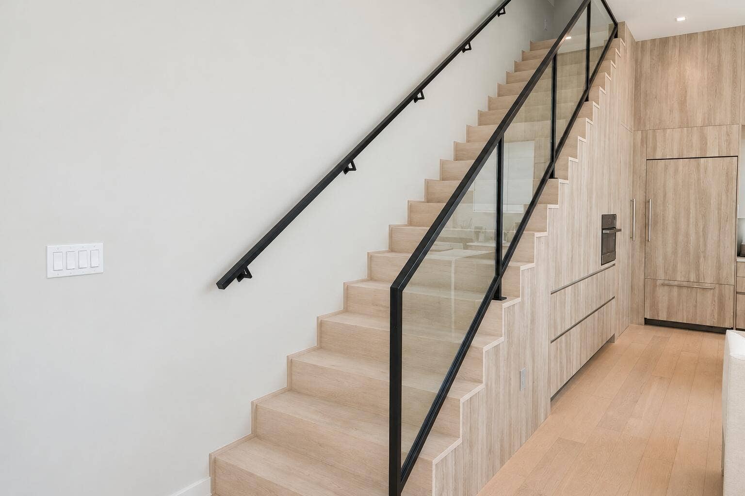 Modern Staircase with Glass Railing