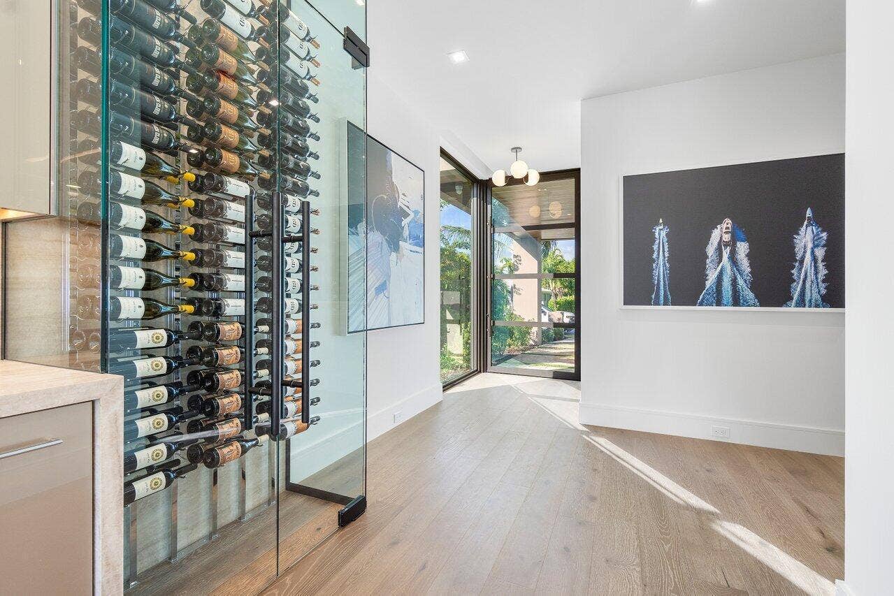 Glass Enclosed Wine Display