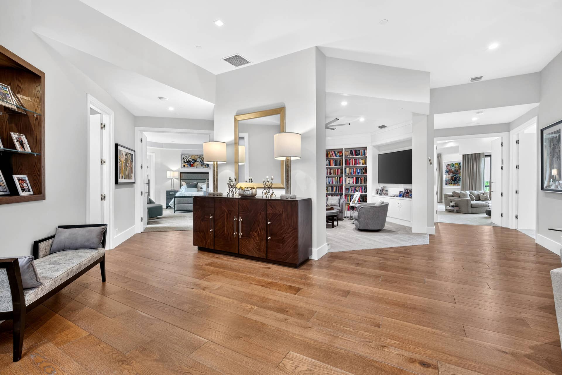 Facing Bedrooms and library