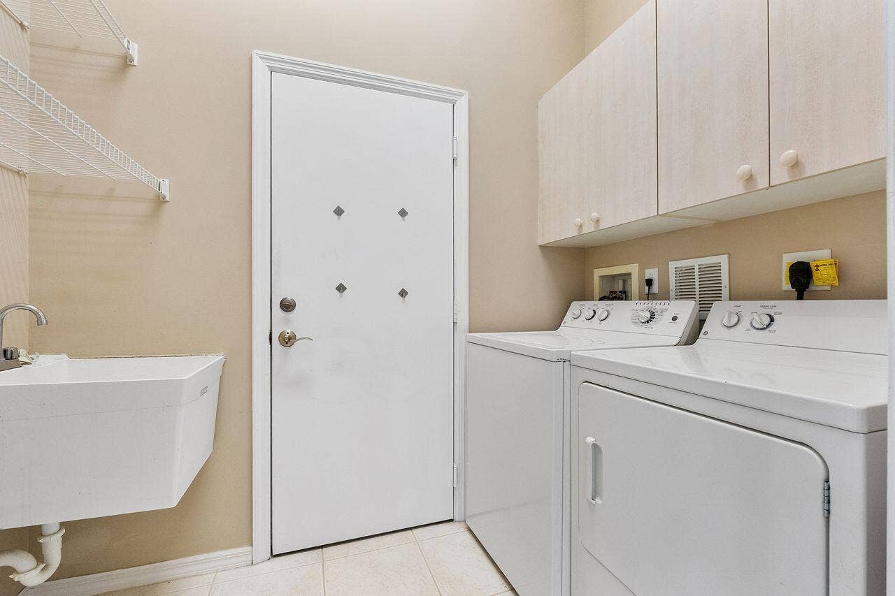 Laundry tub and extra cabinets
